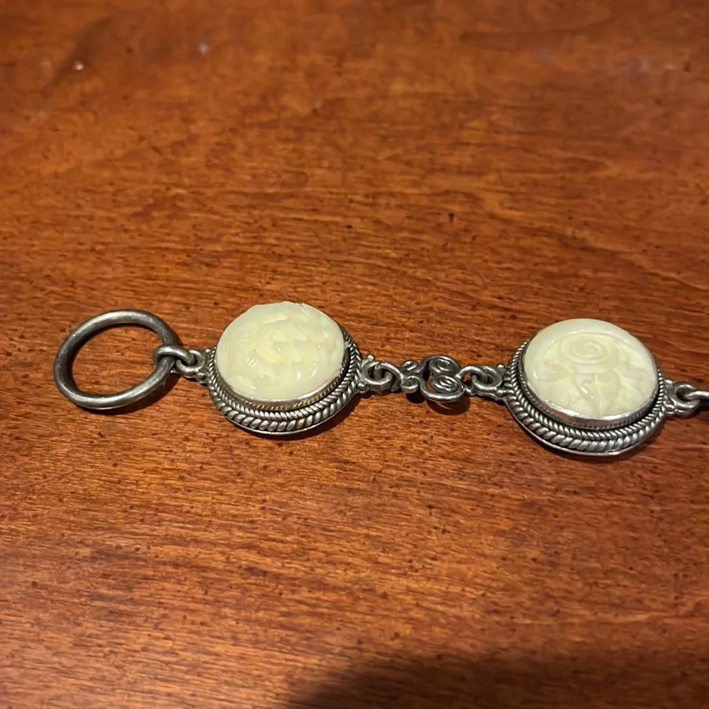 QVC Artisan Crafted Sterling Silver Carved Bone Bracelet - Picture 7 of 12